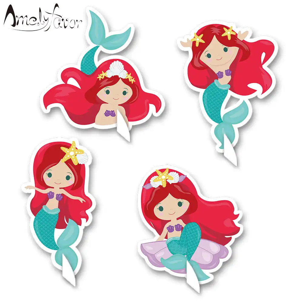 Decoracion De Fiesta De Sirenita Mesa Centro De Mesa De Sirena Suministros De Fiesta De Cumpleanos Para Ninos Centros De Mesa Bajo El Mar Decoraciones Diy De Fiestas Aliexpress