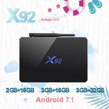 X92 Smart TV Box Android 7.1 2GB 3GB 16GB 32GB CPU 5G Bluetooth H.265 with USB 2.0 Set Top Box