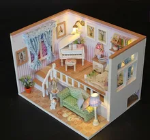 DIY House Wooden Assemble Model For Child Family Friend Creative Gift Dollhouse Decoration Cozy Cottage