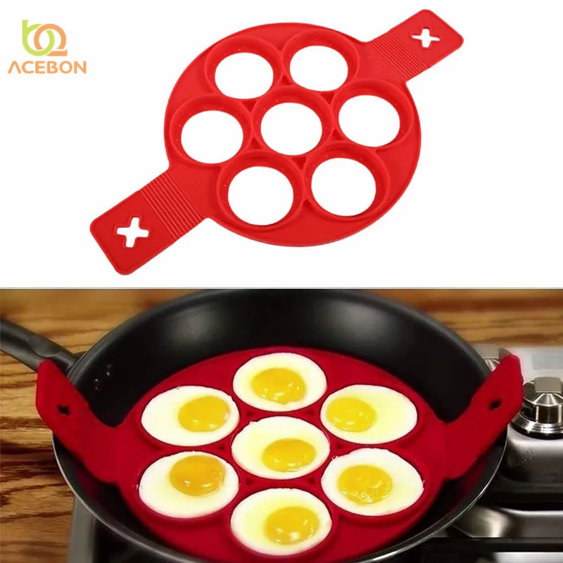 

Fried Egg Pancake Maker Mold Silicone Forms Non-stick Simple Operation Pancake Omelette Round Mold Kitchen Accessories by ACEBON