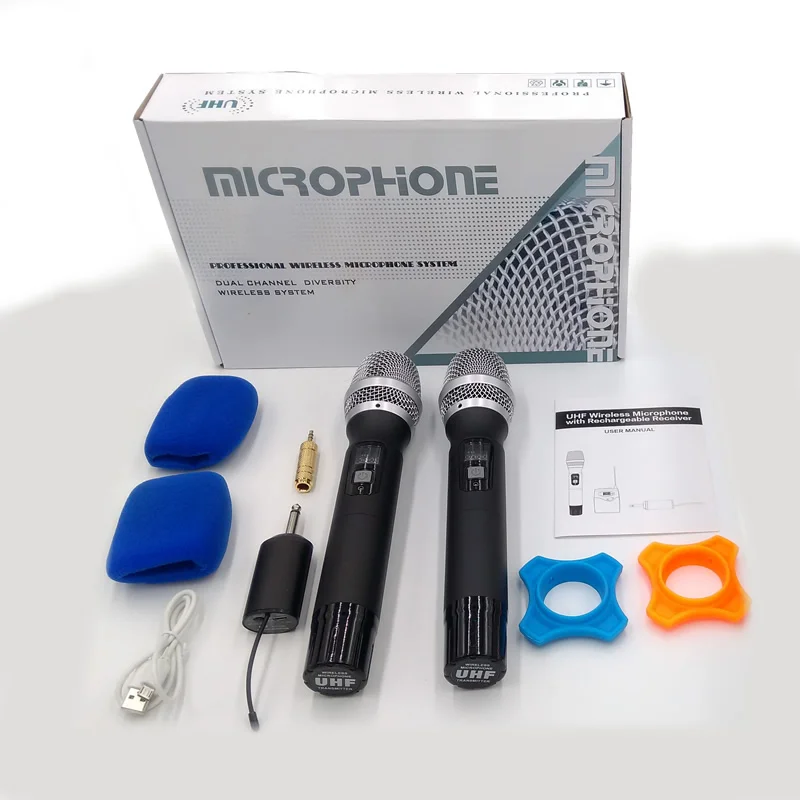 Original Brand Ituf Dual Wireless Microphone UHF Frequency Handheld Mic System for Business Meeting Speech Karaoke Microphone-1