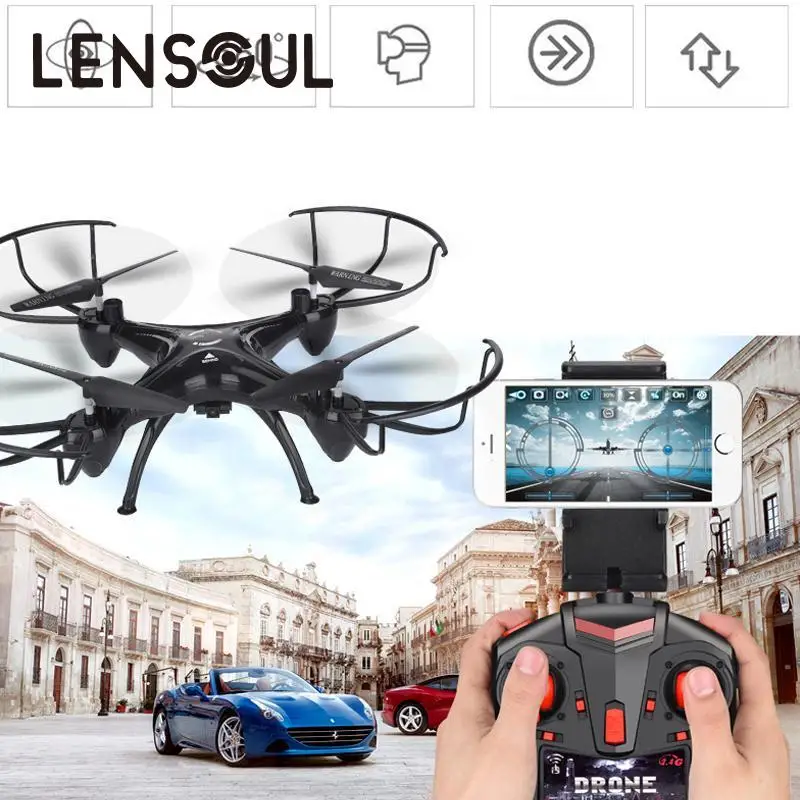 

lensoul 2.4G 4CH 4-Axis 0.3MP RC Quadcopter Wireless Remote Control RTF Explorer Camera Selfie Drone Aircraft Black