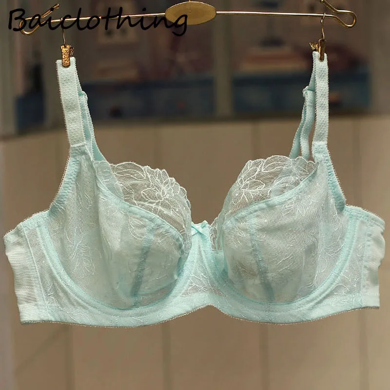 

BAICLOTHING Drop Ship Big Size Women's Full Coverage Non-padded Underwire Lace Embroidery Unlined Bra 34 36 38 G GG F FF H HH J