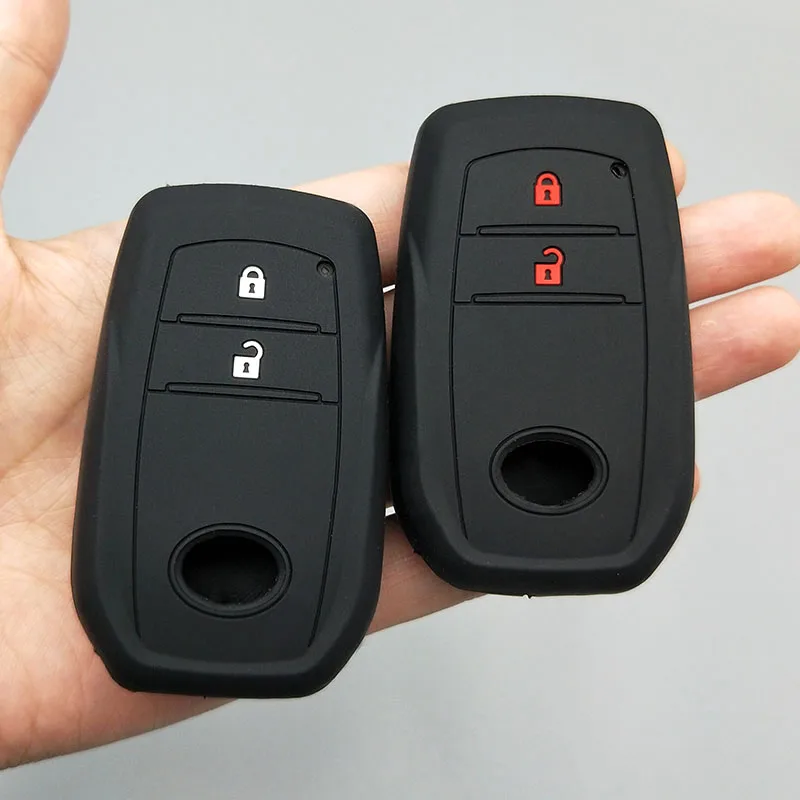 

Silicone car key fob cover case shell sticker skin protect for Toyota 86 Hilux 2016 Innova ZELAS Fortuner remote keyless Holder