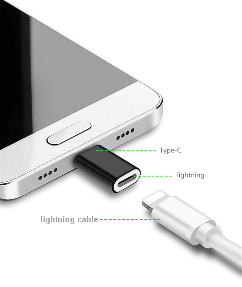 Для 8Pin Освещение USB C Тип-C кабель с переходником для зарядного устройства Зарядка для samsung S9 S8 плюс huawei P20 Pro Коврики 20 10 Lite