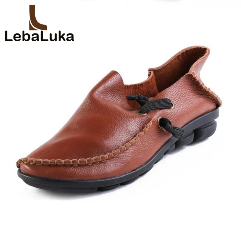 Solide rouge Femmes Cuir 40 Noir Bout Croix 34 Rond Couleur Lebaluka 5 Sangle ivoire blanc Chaussures Taille En Véritable Appartements marron I4Hxvq