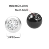 5Pcs/Lot 3-5mm Cubic Zirconia Replacement Piercing Ball Externally Threaded Gold Color Ball 16G/14 Gauge Piercing Ball Jewelry ► Photo 3/6