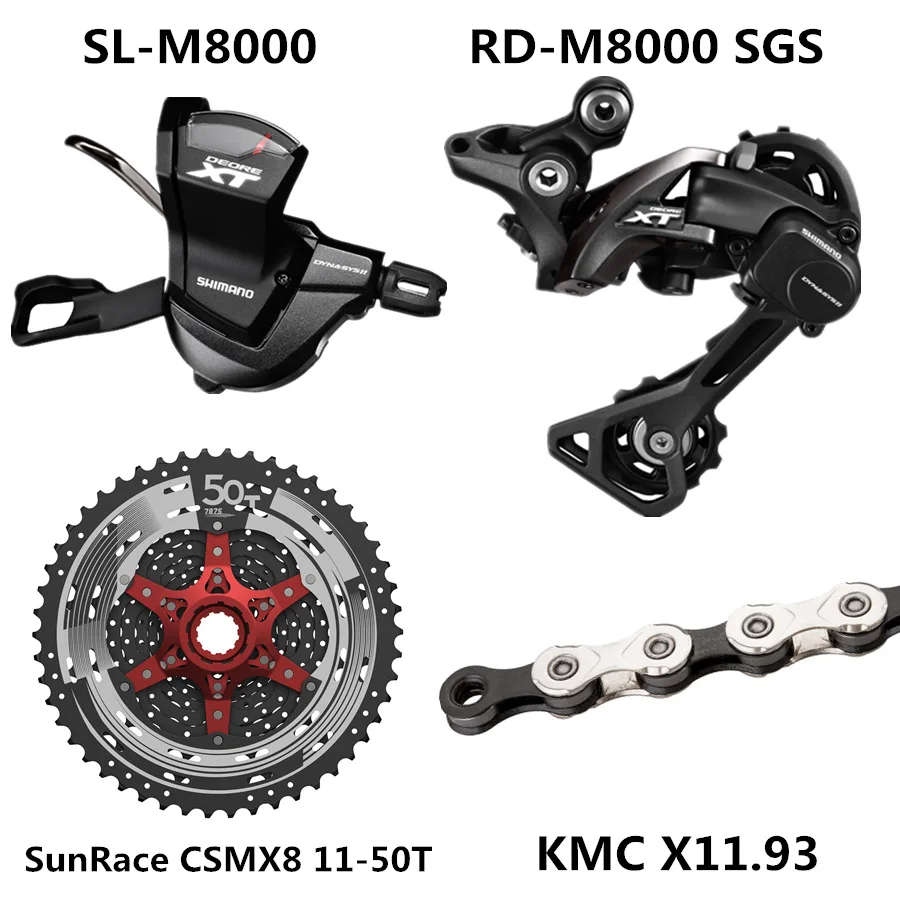 SHIMANO DEORE XT M8000 комплект горного велосипеда MTB 1x11-Speed 46T 50T SL+ RD+ CSMX8+ X11.93 M8000 переключатель заднего хода - Цвет: 50T black X11.93