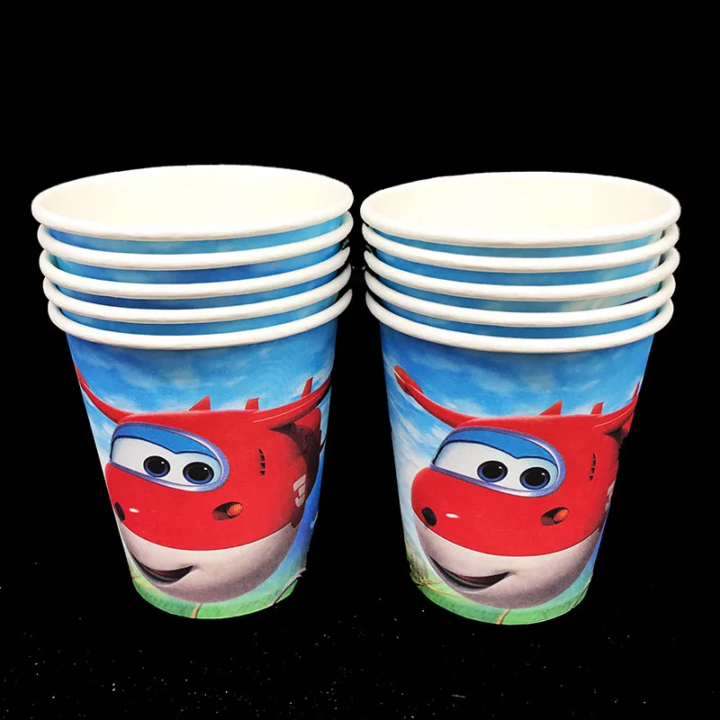 

10pcs/lot Super Wings theme disposable cups Super Wings party decorations Super Wings paper cups
