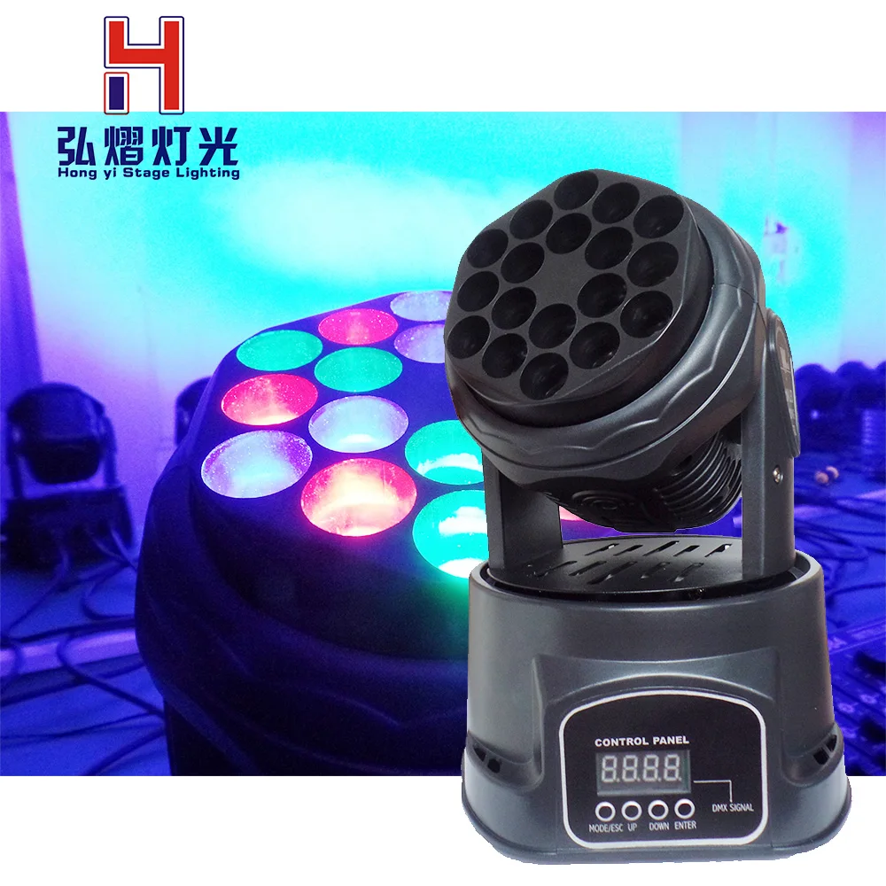 

1 PCS 18X3W Beam Moving Head Light RGBW LED Wash Stage Lighting Good for dj