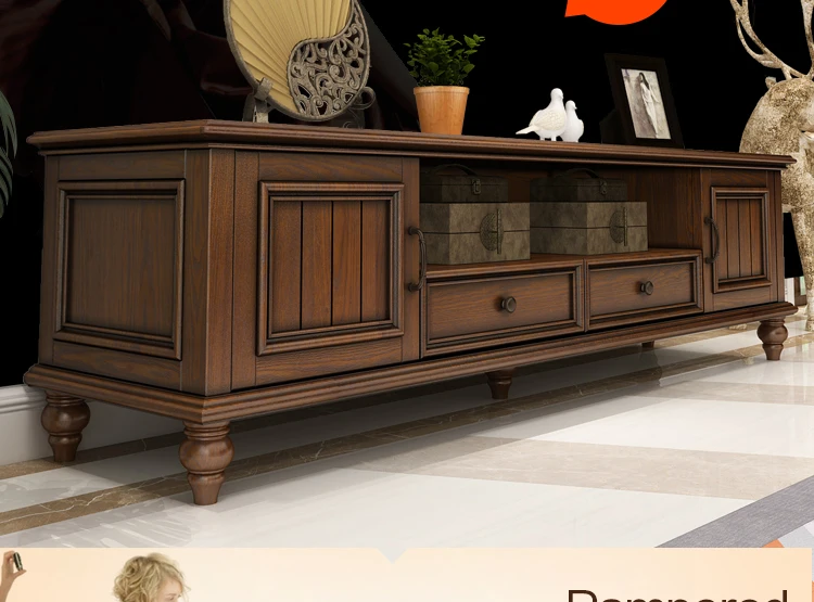 Луи Мода американский кантри стиль настоящая пепельная деревянная ТВ скамейка семейный ТВ шкаф и тв стойка