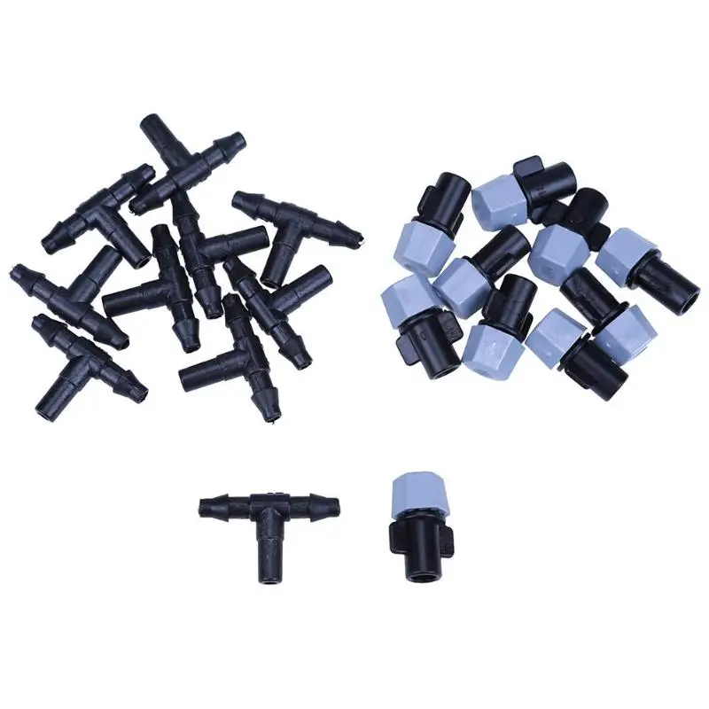 10 pcs Mist Nozzles +10 pcs Tee Adjustable Garden Spray Sprinkler Heads Misting Watering Irrigation Nozzle Misting 10 pcs Mist Nozzles +10 pcs Tee Adjustable Garden Spray Sprinkler Heads Misting Watering Irrigation Nozzle Misting