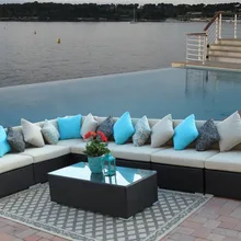 Домашний funiture открытый ротанга дизайн мебель, угловой диван набор