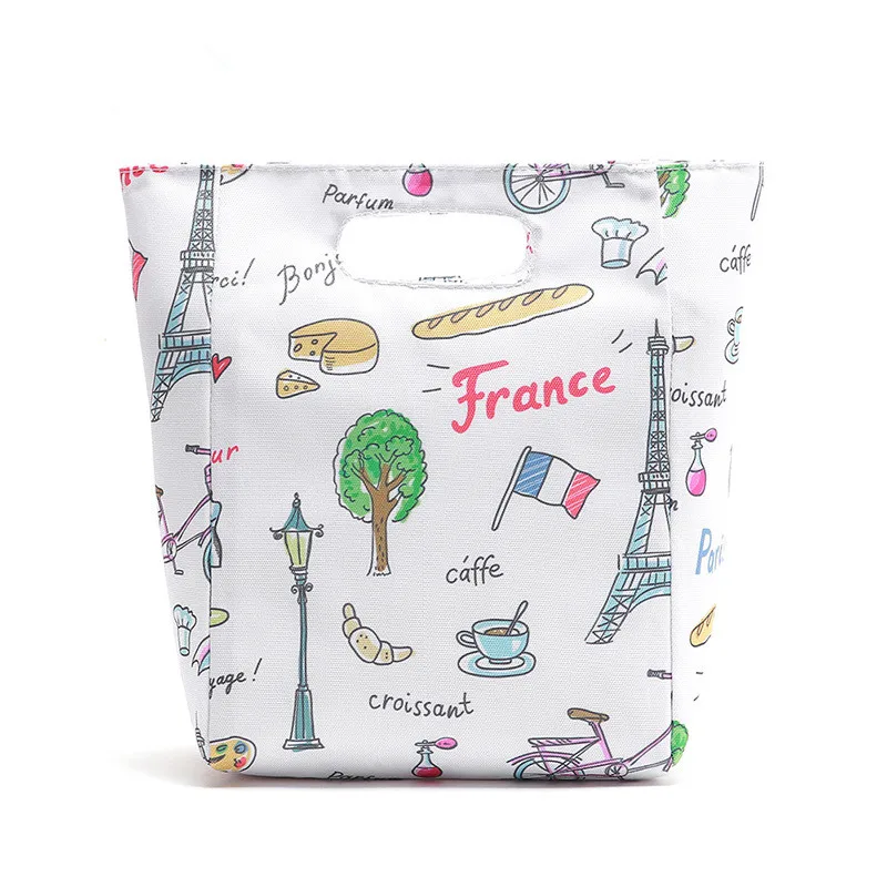 

New cute underwater world insulated Canvas cooler Portable lunch bag Student cartoon picnic ice bag women warm foil hand bags
