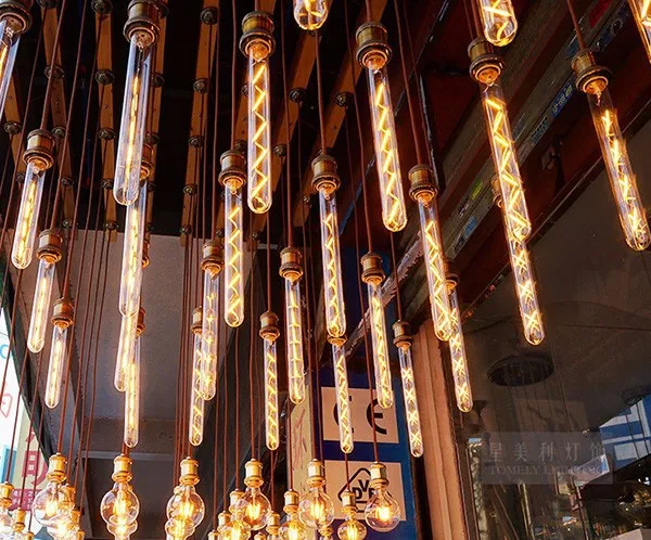 AKDSteel Edison bombilla E27 8 W filamento Luminaria Tubular nostálgico filamento incandescente bombilla antigua casa Lamparas AKDSteel Edison bombilla E27 8 W filamento Luminaria Tubular nostálgico filamento incandescente bombilla antigua casa Lamparas