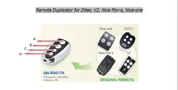 

V2 PHOENIX 2,DITEC GOL4, BIXLG4, BIXLS2, BIXLP2 433.92 MHz Rolling Code remote control Universal Remote Replacement duplicator