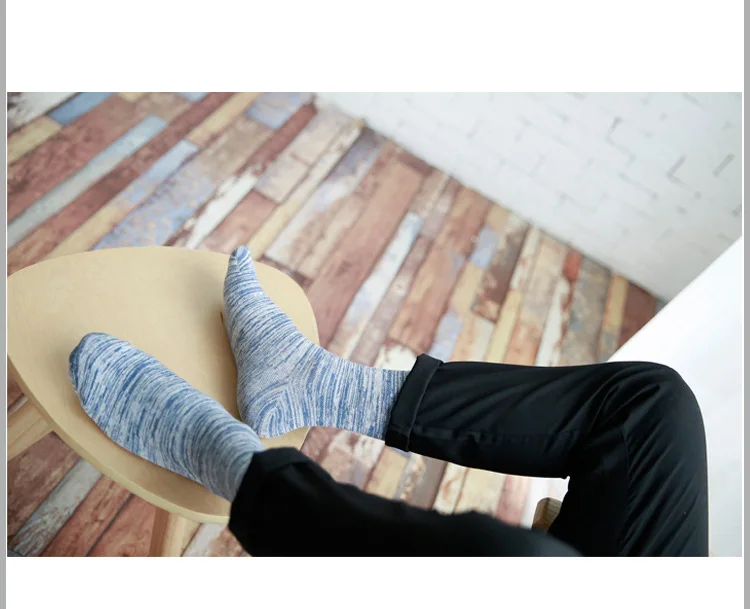 Новинка, мужские толстые хлопковые носки с цветными блоками, осенние и зимние мужские носки, индивидуальный стиль Sen, Национальный Ветер