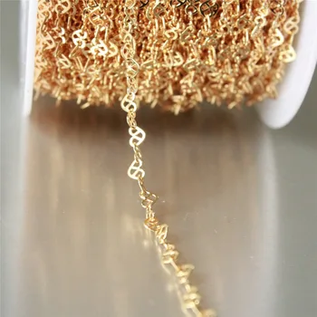 

3feet Gold Heart Dainty Chain, 4mmx3mm Bracelet Necklace Earring Chain,Top Quality