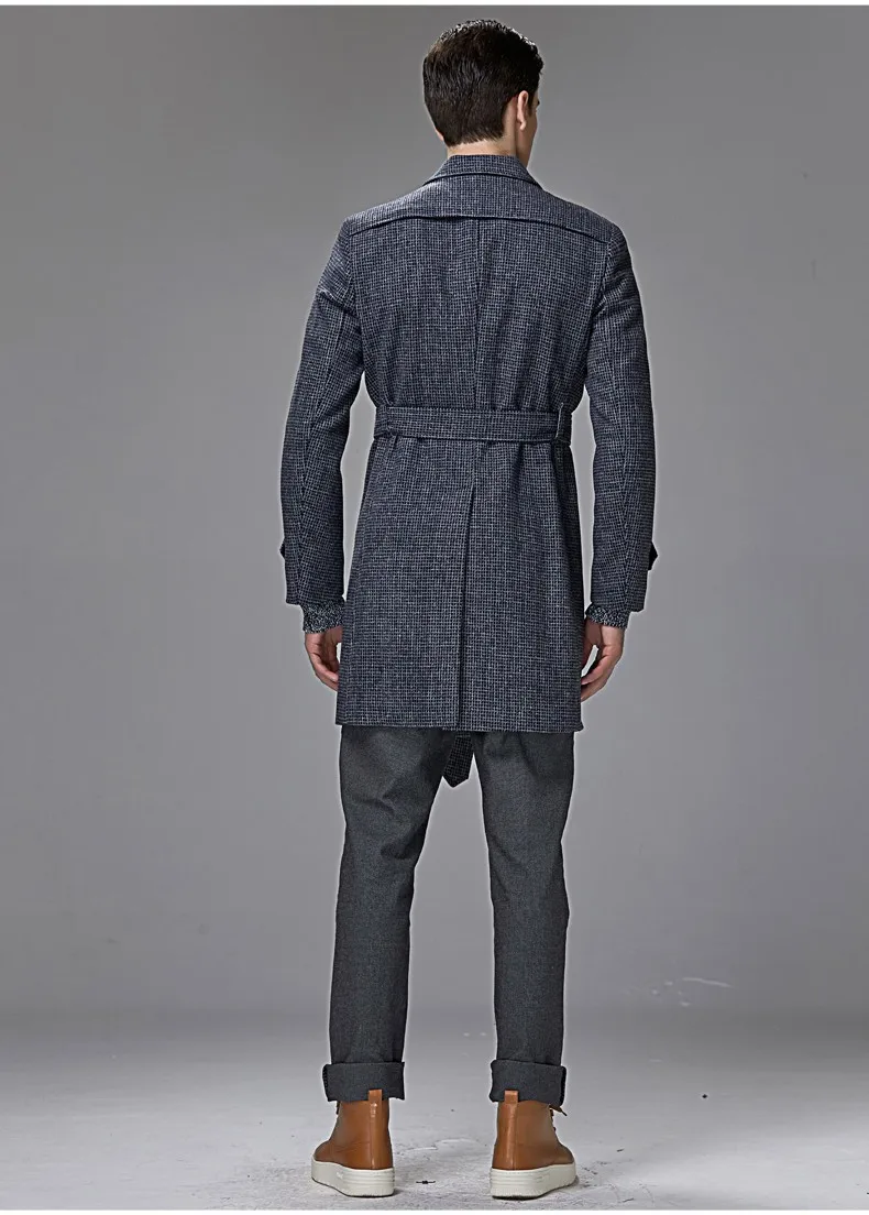 Новое мужское шерстяное пальто в аристократическом стиле, Мужское пальто для отдыха с завышенной талией