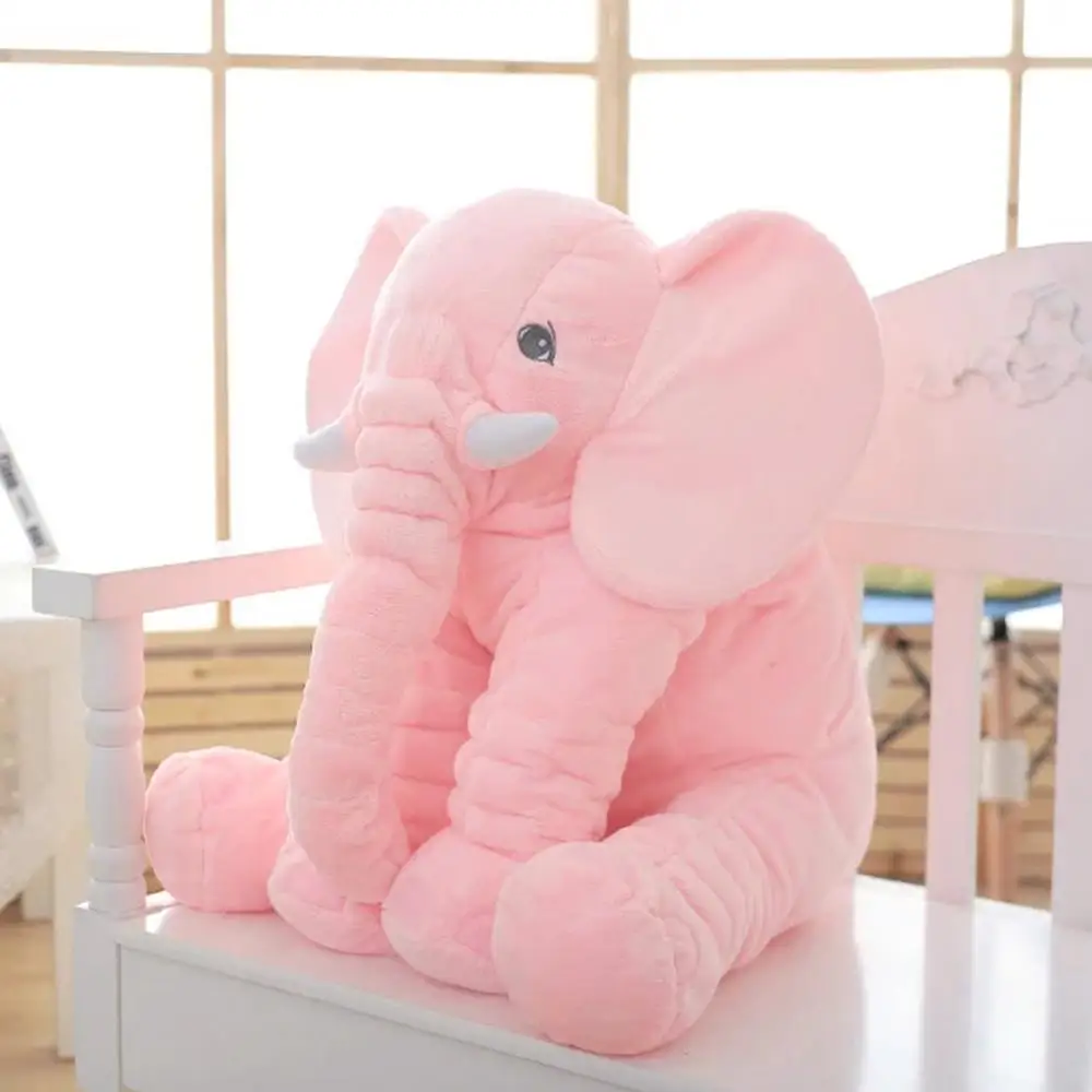 

VIP LINK 40cm/60cm (40cm+60) Height Large Plush Elephant Doll Toy Kids Sleeping Back Cushion Cute Stuffed Elephant Baby
