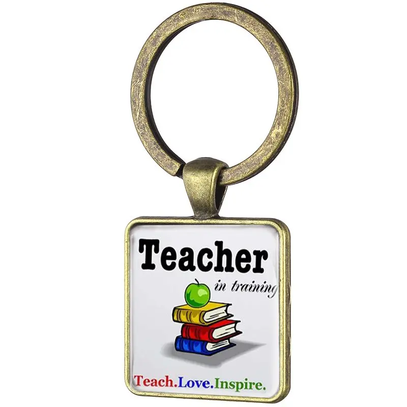TAFREE к лучшему учителю когда-либо брелок винтажная квадратная форма спасибо подарок учителю брелок держатель FQ472 - Цвет: FQ467