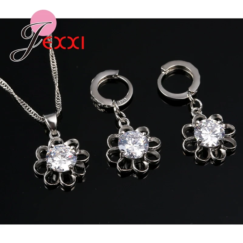 Модное блестящее ожерелье с подвеской из серебра и 925 пробы фианитом|necklace