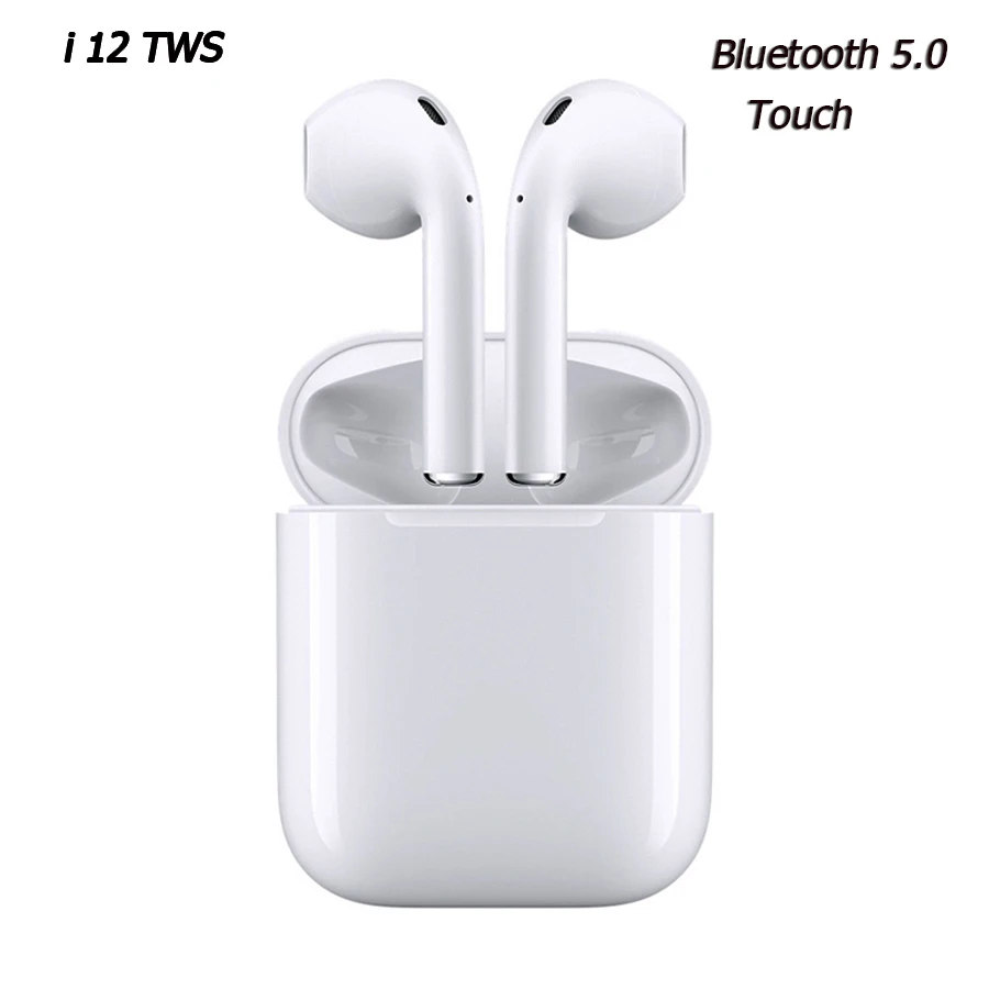 

i12 tws Bluetooth Earphone Wireless earphones Touch control Earbuds 3D Surround Sound & Charging case for smart phones