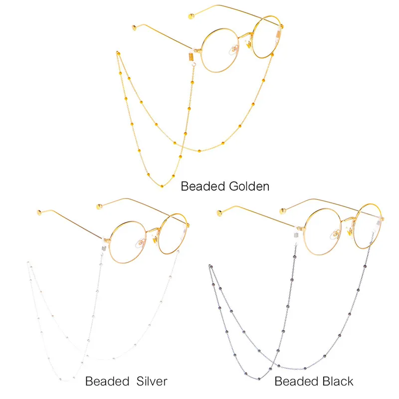 Модная женская цепочка для очков для чтения из металлического сплава держатель шнуров на шею противоскользящая цепочка для очков с жемчугом
