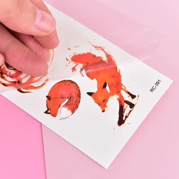 

1Sheet Fashion Fox Temporary Tattoo Sticker for Women Men Body Art Adults Waterproof Hand Fake Tatoo