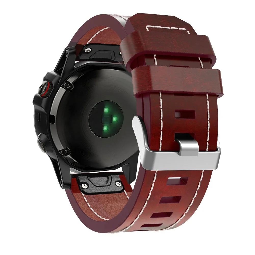 Кожаный ремешок для наручных часов Garmin Fenix 5X/5X Plus 26 мм быстросъемный сменный 5X