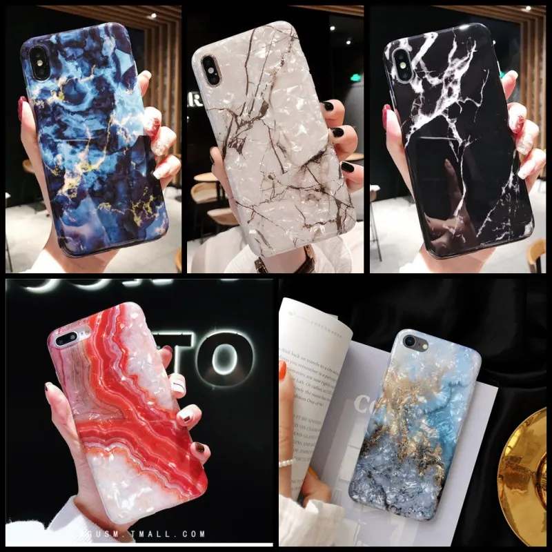 Чехол для Телефона iphone 7 XS MAXCase мягкая задняя крышка из ТПУ 6 S 8 Plus мраморный чехол i