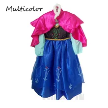 Лидер продаж года, летняя одежда для девочек платье принцессы костюм Эльзы для девочек, платья с накидкой, 2 предмета, Elza Anna, вечерние костюм косплей