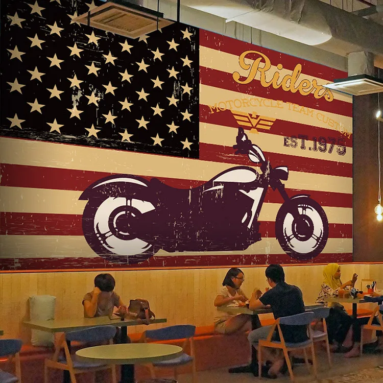 8d/5d duvar fotoğraf duvar kağıdı kırmızı şerit Harley motosiklet takım