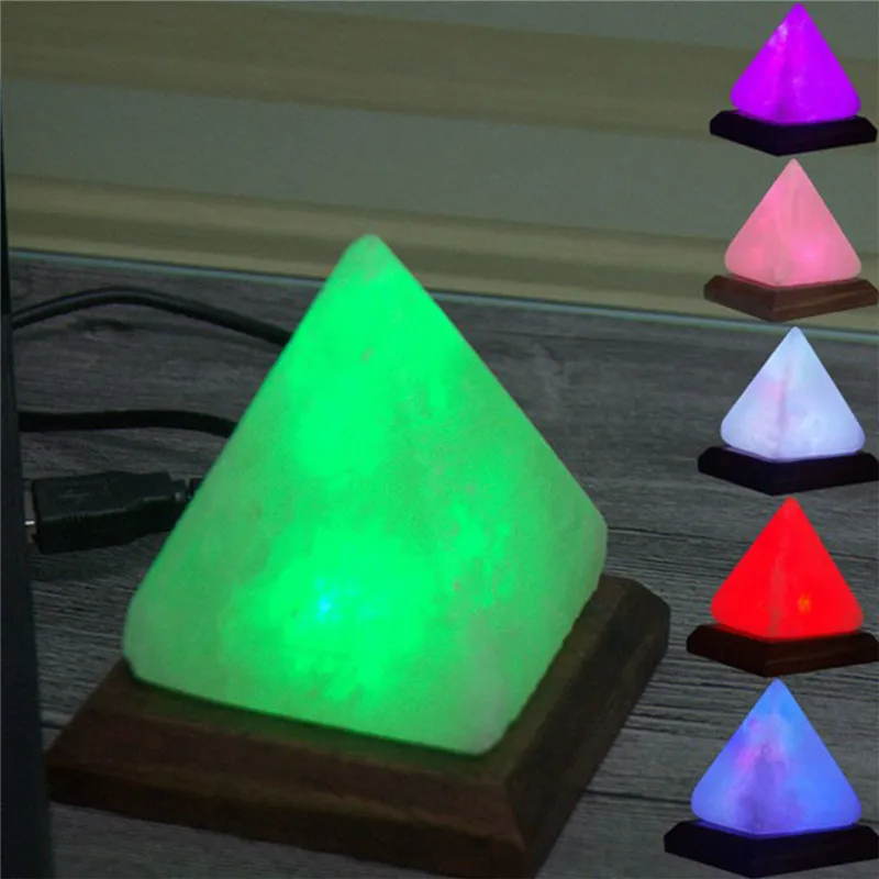 

Himalayan Salt Night Lights Lamp with USB Cable Colorful Lava Lamps Mini LED Lighting Hand Carved for gifts Christmas home decor
