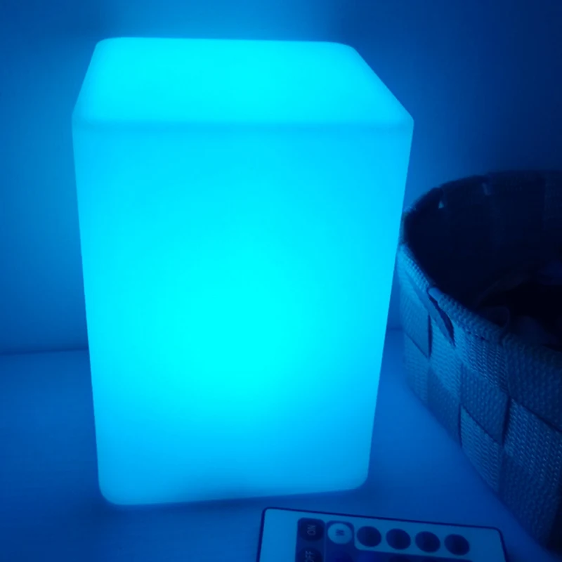 

W10*L10*H15cm USB Rechargeable 16 Color Cuboid Led Night Lamps Indoor Outdoor RGB Led Bar KTV Table Lamps With Remote 60pcs/lot