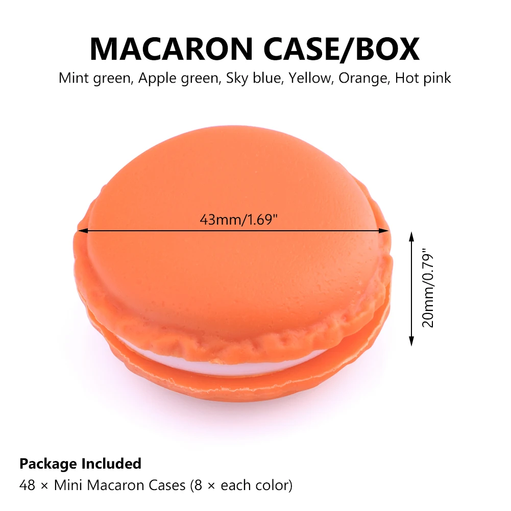 48 штук PP + TPE смешанные ювелирные изделия макарун таблетки серьги хранения мини Макарон декор для кексов конфеты цвет подарочная коробка