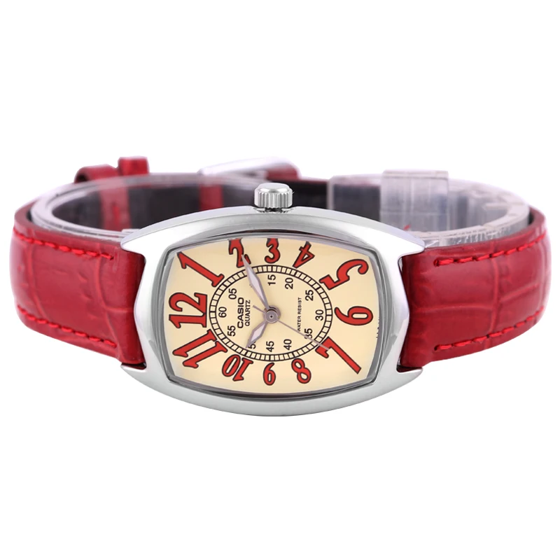 Relogio masculinoCasio montre миниатюрный montre rouge ceinture кварцевый миниатюрный montre carree LTP-1208E-9B2