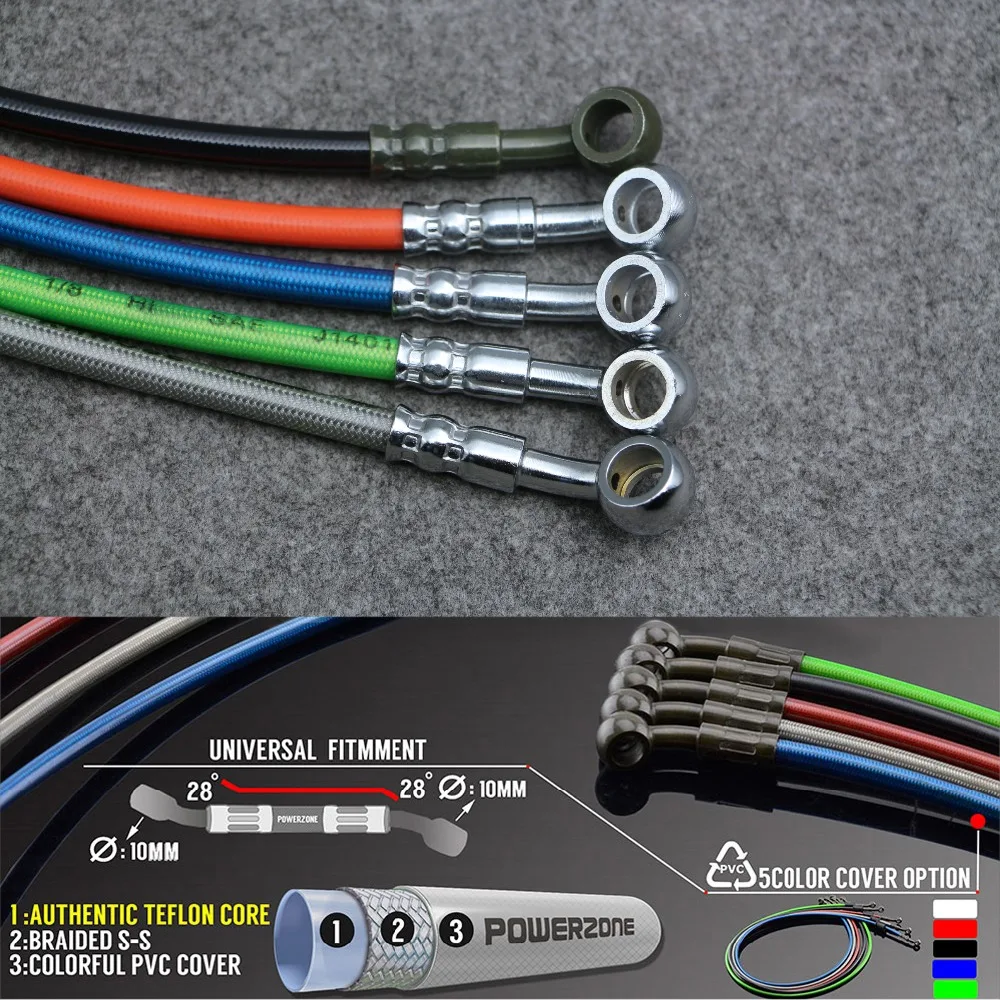 

M10 Racing Motorcycle Dirt Bike Braided Steel Hydraulic Reinforce Brake line Clutch Oil Hose Tube