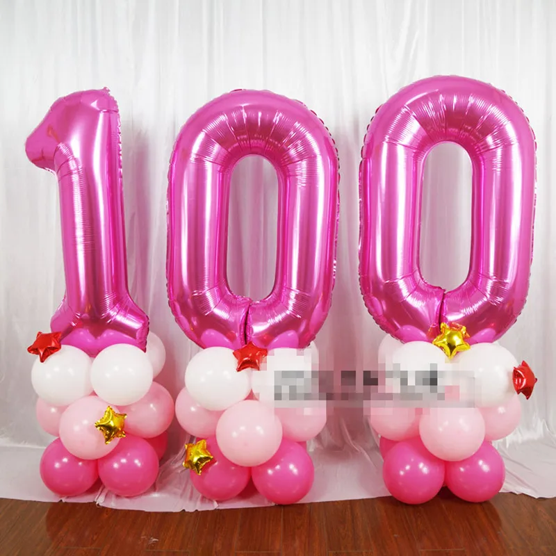 Новый 12 шт./лот 40 дюймов конфеты цвет розовый/синий номер 0 9 фольгированные шары