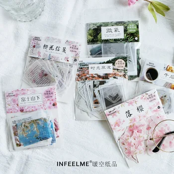 

40pcs/pack Cherry Blossoms Diary Stickers For Stationery Scrapbooking Diy Diary Album Bullet Journal Stick Label
