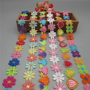 

2.5cm multi option handmade patchwork material color lace ribbon diy garment sewing lace trim headwear accessories 2y/lot