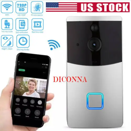 

Smart Video Wireless WiFi Door Bell IR Visual Camera Record Security System