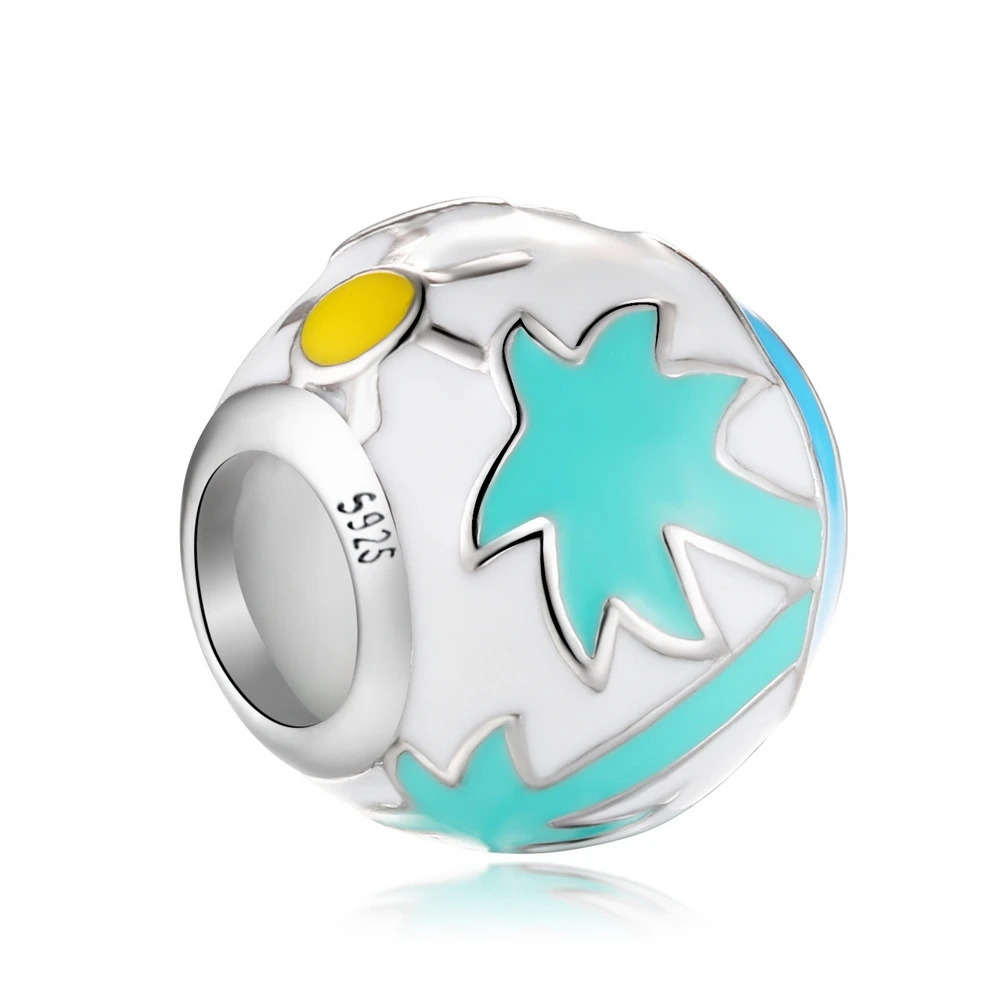 

ZMZY New Design Original 100% 925 Sterling Silver Charms Summer Style Enamel Holiday Beads Fit Pandora Bracelets DIY Jewelry