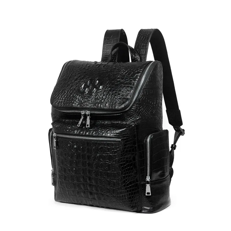 

Spring And Autumn New Men Backpack Ieather Crocodile Pattern European And American Trend large Capacity Male Computer Bag