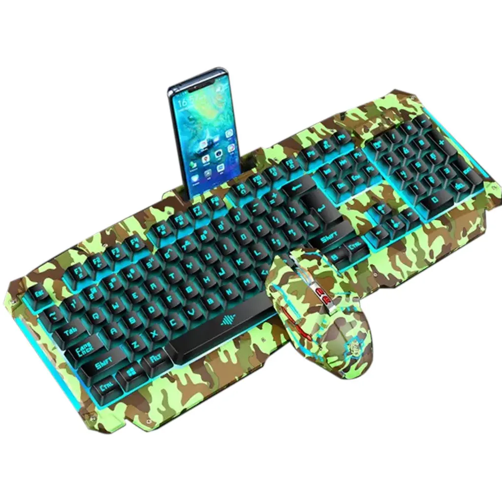 Проводная Механическая игровая клавиатура и мышь в комплекте эргономичные