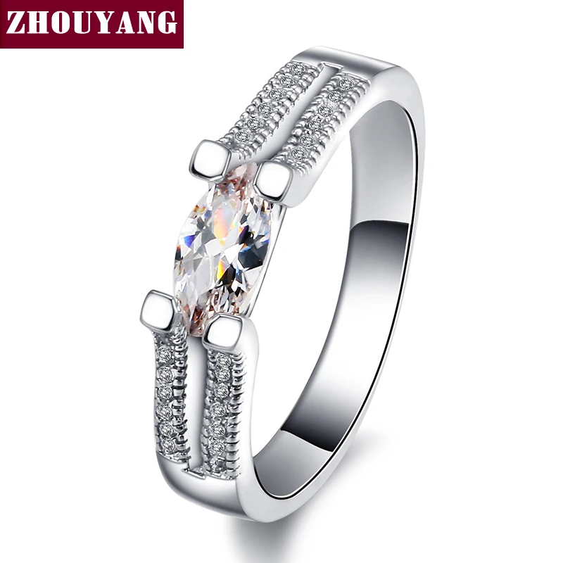 

Silver Color Cubic Zirconia Bijoux Fashion Wedding & Engagement Ring Jewelry For Women As Chirstmas Gift ZYR530