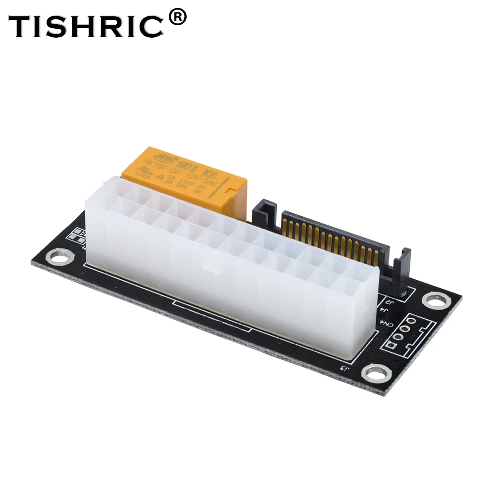 

TISHRIC Add2psu Dual Psu Adapter For Btc Mine 24Pin ATX 15Pin SATA Molex Connector Power Supply Sync Starter Extender Cable Card
