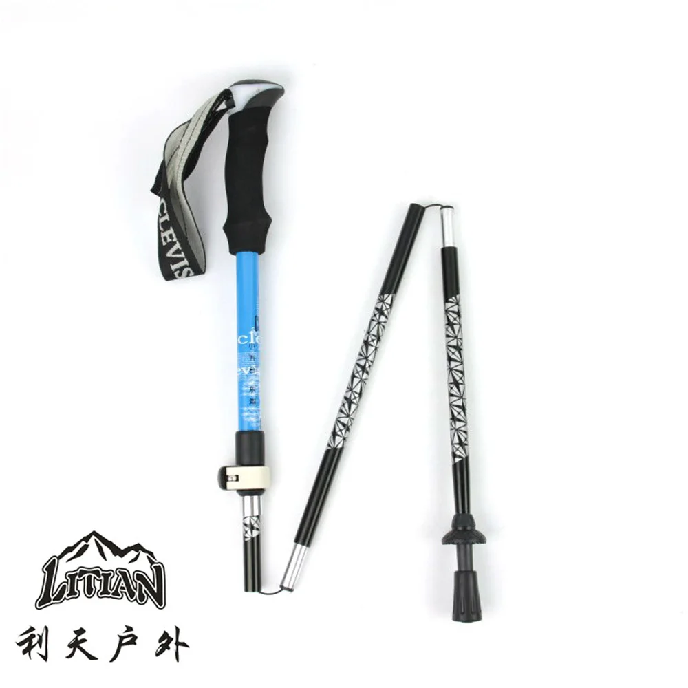 Aluminum Alloy External Telescopic Alpenstock Stick Nordic