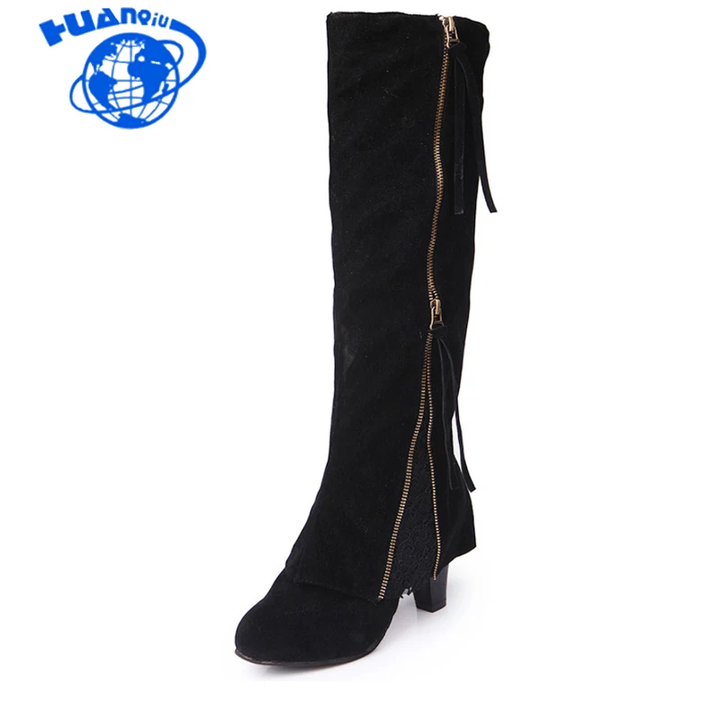 2018 Women Thigh high Boots Shoes Women Tassel lace Winter Snow boots Leather Over Knee long winter boot women plus size ST306 Women's Shoes