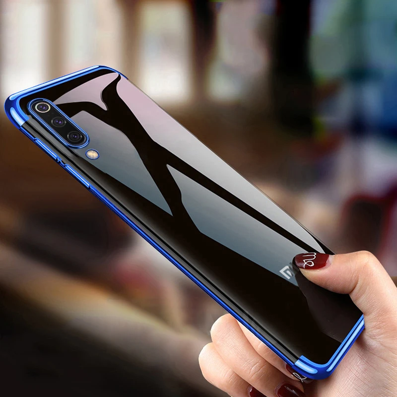

Case for Xiaomi Mi CC9 Transparent TPU Phone Cover for Xiaomi Mi CC9E CC9 Luxury Plating Bumper Slim Protective Case Accessories